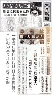 昭和59年3月31日毎日新聞、平成12年12月13日日本食糧新聞