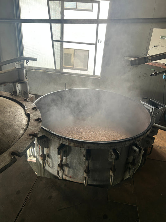 大豆が煮上がりました